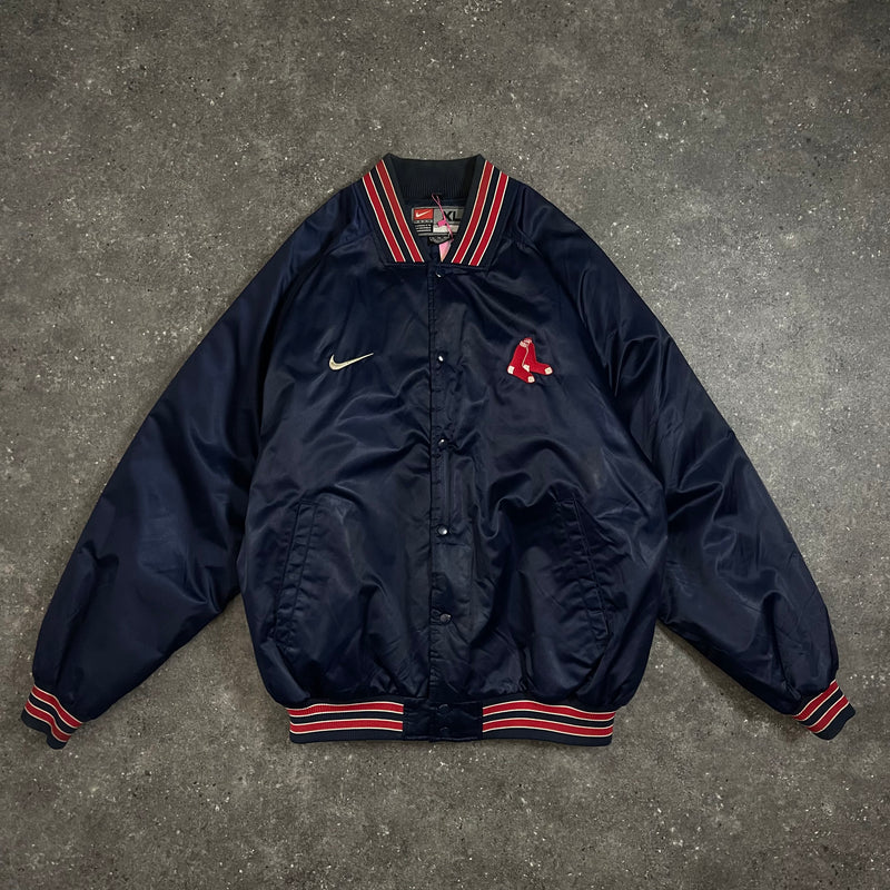 90s Vintage Nike Satin Varsity Jacket Boston Red Sox (XL)