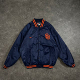 90s Vintage Nike Satin Varsity Jacket Syracuse University (XL)
