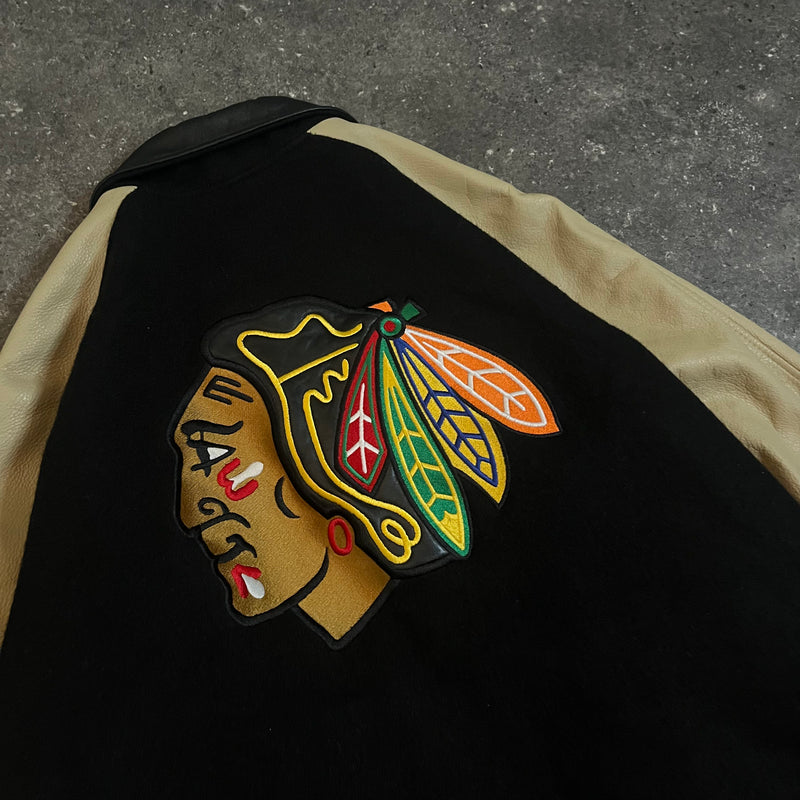 90s Chicago Blackhawks Nike Varsity Jacket (L-XL)