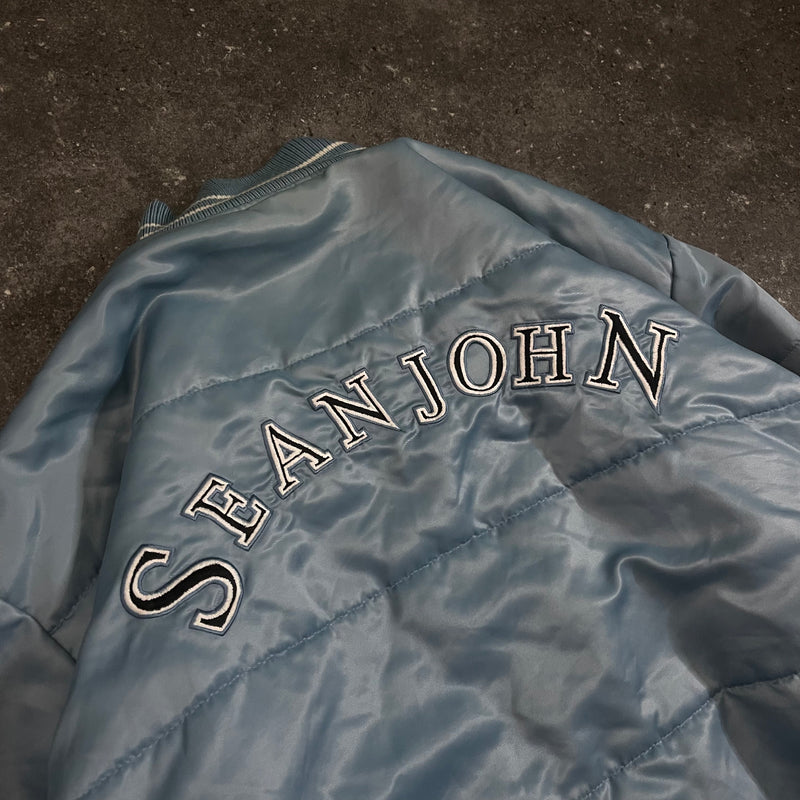 Vintage Sean John Baby Blue Bomber reversible (XXL-3XL)