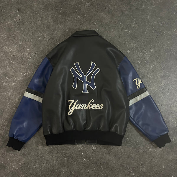 New York Yankees Full Leather Jacket  (L-XL)