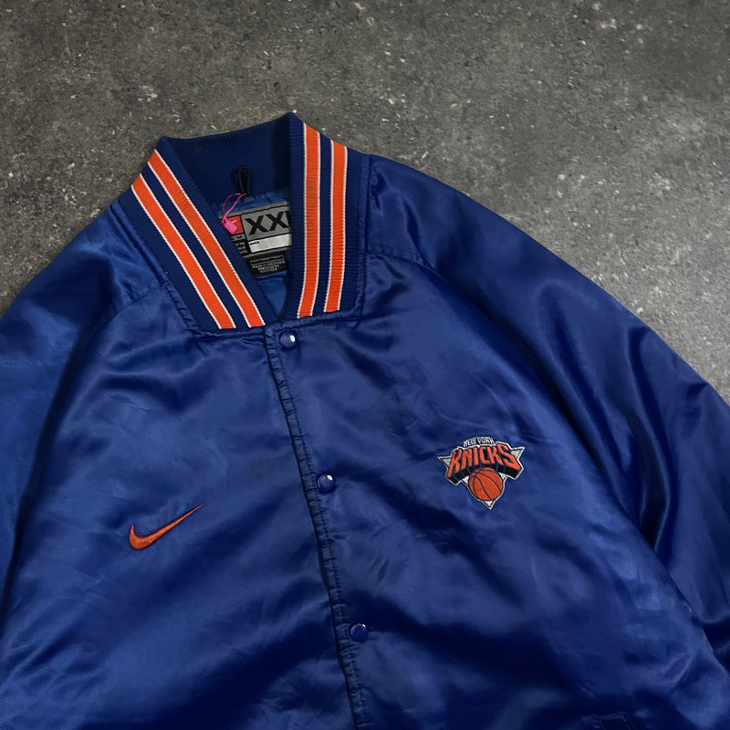 90s Vintage Nike Satin Varsity Jacket New York Knicks (XXL)