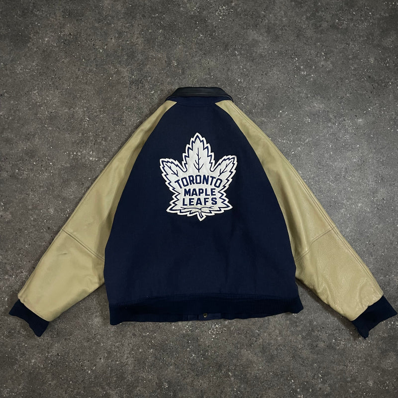 90s Vintage Nike Varsity Jacket Toronto Maple Leafs (L)