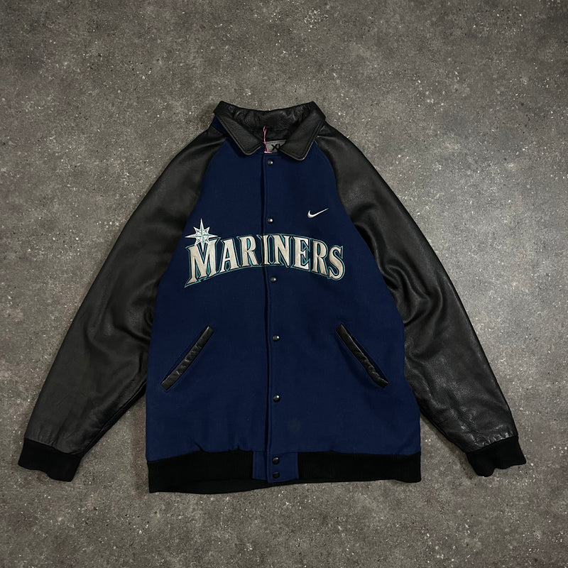 90s Vintage Nike Varsity Jacket Seattle Mariners (XL)