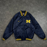90s Vintage Nike Satin Varsity Jacket Michigan University (L)
