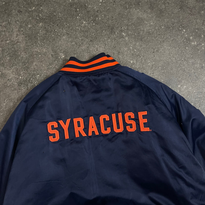 90s Vintage Nike Satin Varsity Jacket Syracuse University (XL)