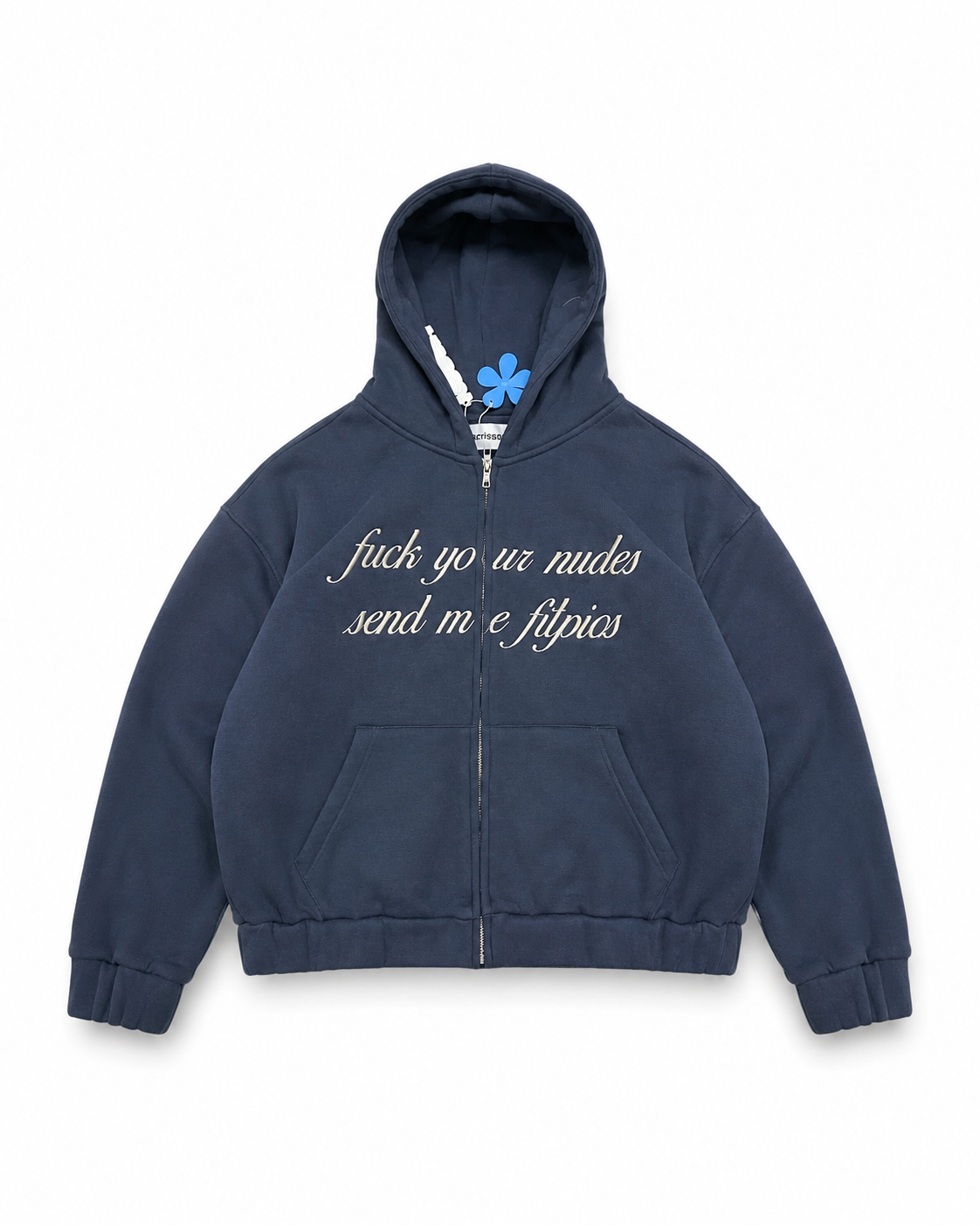 Herisson Fit Pic Zip-up Hoodie Navy (XS/S/M)