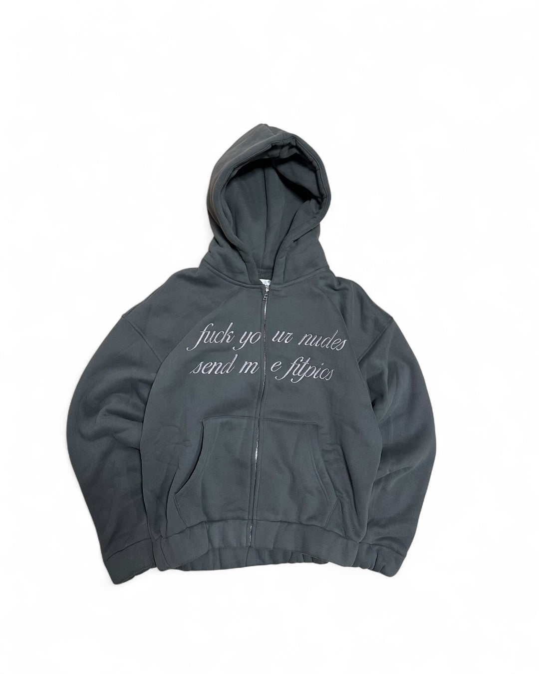 Herisson Fit Pic Zip-up Hoodie Grey (XS/S/M)