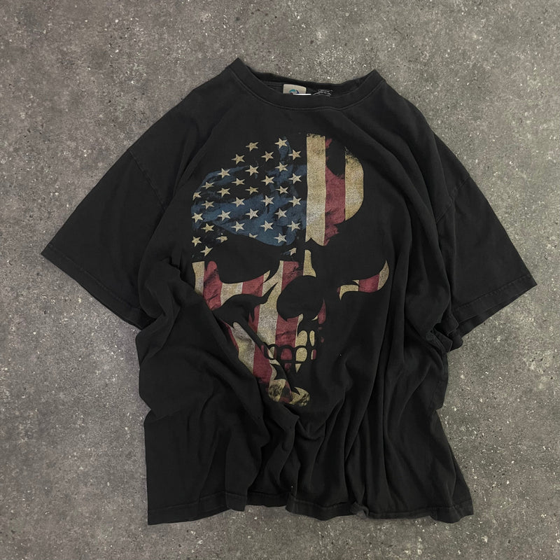 90s Liquid Blue American Skull Vintage T-Shirt (XXL-3XL)